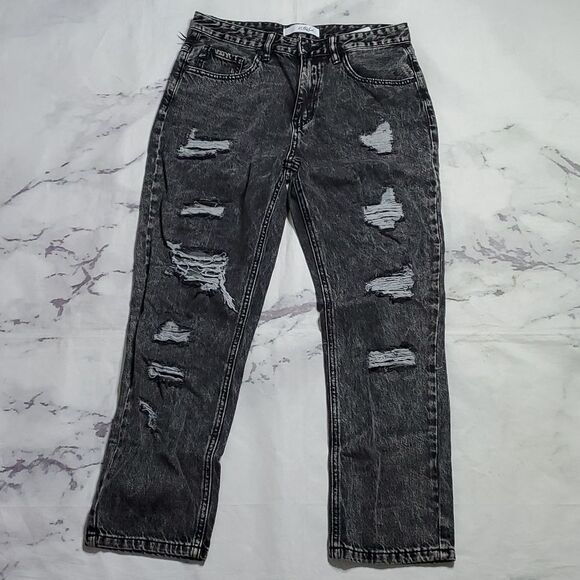 KanCan Black Distressed Straight Jeans - Picture 3 of 6